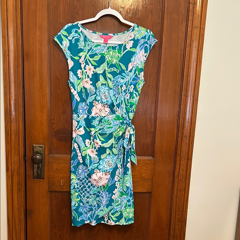 Lilly Pulitzer Blue Sheath Midi Dress Casual Resort Wear